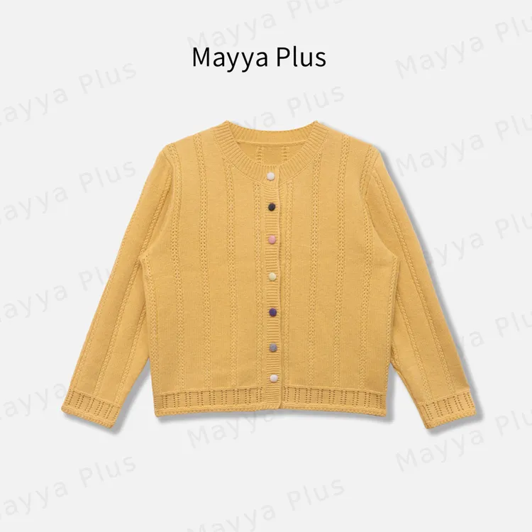 【绵绵彩豆】Mayya Plus麦芽定制韩系流光风绵羊毛针织开衫32537095