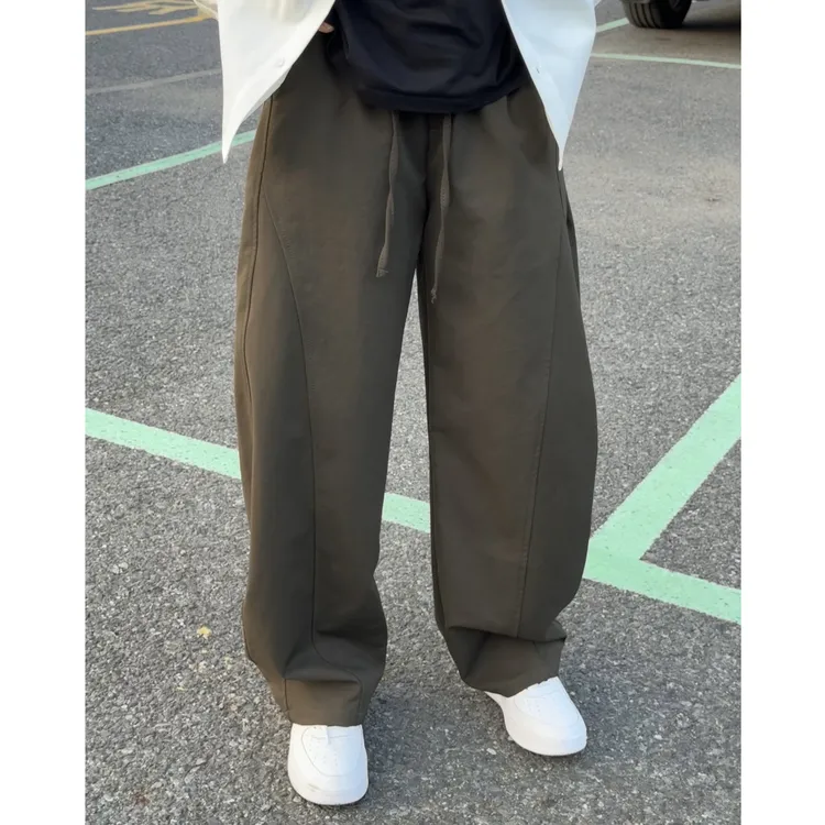 Aye美式弯刀宽松长裤裤子韩版秋季厚款休闲裤垂感中腰潮直筒纯色