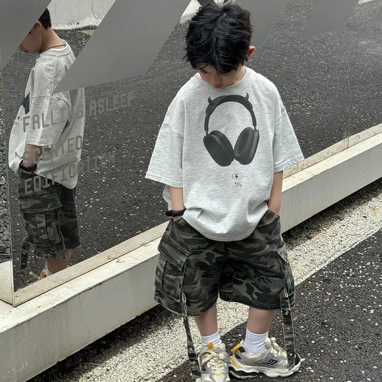 男童装潮酷痞帅时尚短袖恤夏季新款休闲纯棉儿童装帅气炸街上衣