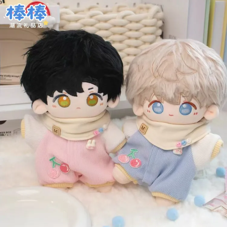 樱桃奶兔爬爬服新款拼接10cm20cm连体爬服棉花娃娃衣服娃衣迷你