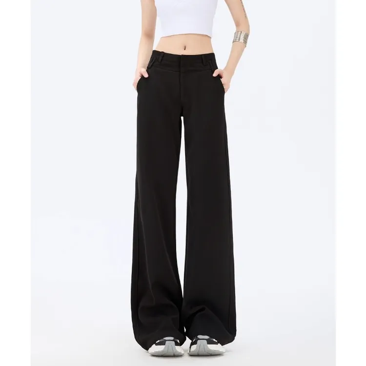 纪衣恋美式复古微喇叭高腰西装裤女2025秋季修身显瘦不贴腿休闲裤