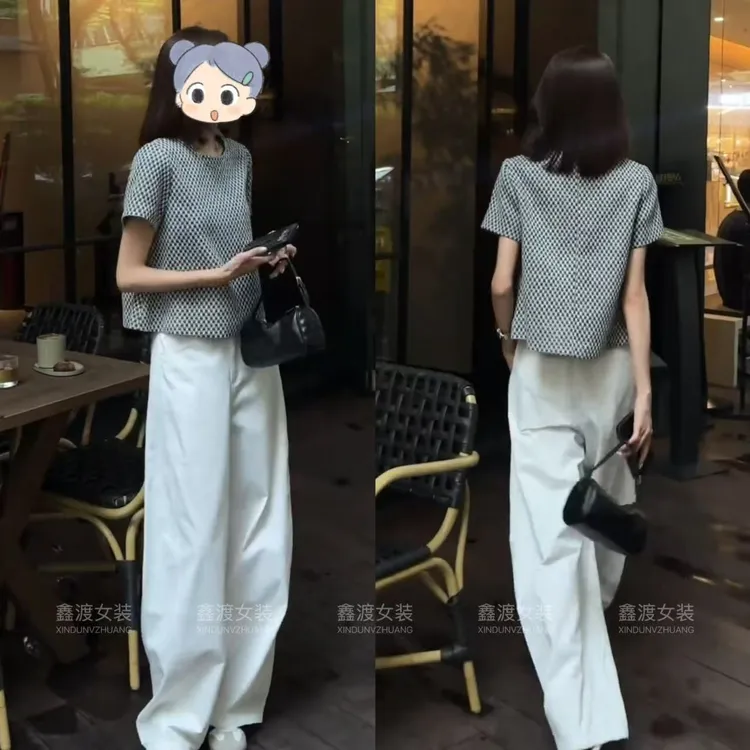2025夏季新款时尚显瘦气质女士网红洋气两件套百搭款D9920