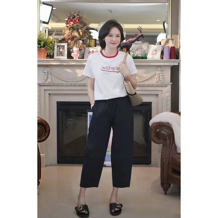 我是摩羯 歌舞青春 100棉撞色字母印花圆领短袖夏T恤上衣