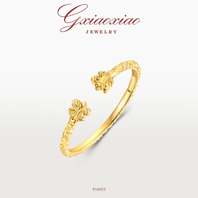 G XIAOXIAO 镀K金 高级感气质轻奢鸢尾花手镯 F16Z23 F16Z24
