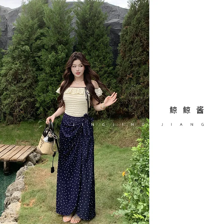 ZOZ鲸鲸酱【星缀梦野】气质显瘦浪漫时尚氛围百搭设计蓝色半身裙