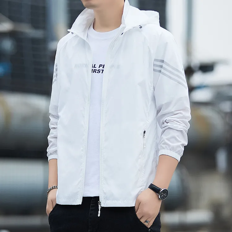 冰丝防晒服透气薄外套速干防紫外线薄款连帽休闲防晒衣户外运动