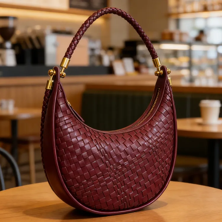 手工编织女包小众百搭月牙包手提新款新月包饺子包单肩女士腋下包