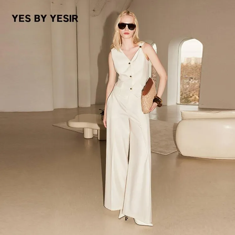 叶谦原创设计25春新款不规则无袖静奢马甲上衣