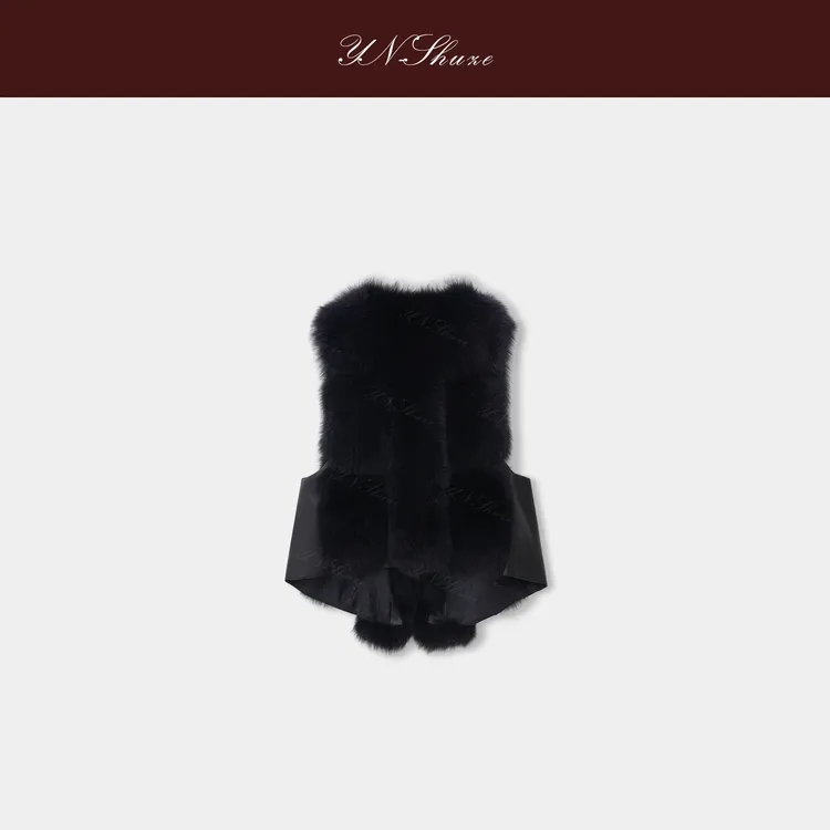 YN-SHUZE设计师冬季气质狐狸毛上衣马甲SZ-YNB-MJ1011