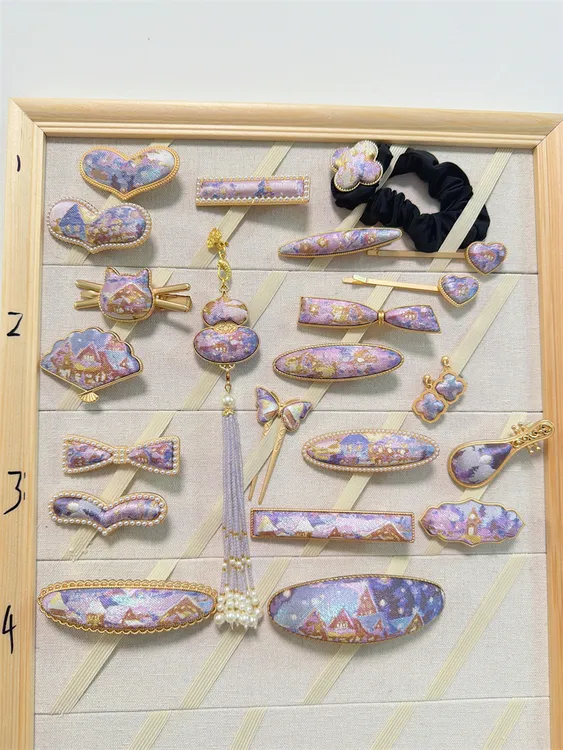 纯手工新中式宋锦发夹高级感国风高端弹簧复古夹子头饰发饰