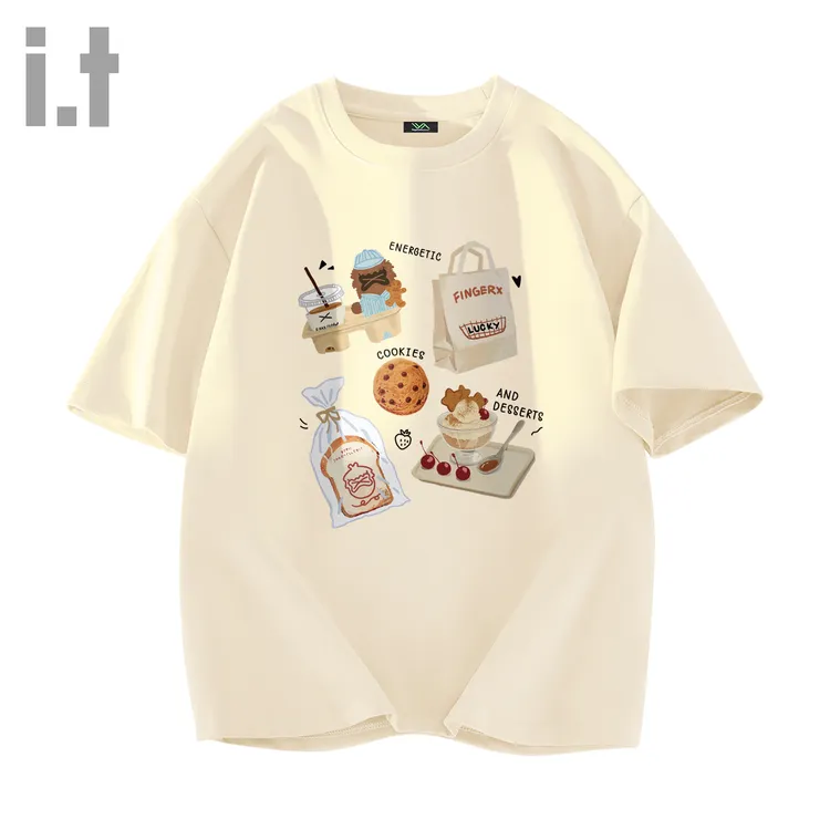 it FINGERCROXX重磅纯棉短袖女2025夏季新款韩系穿搭休闲通勤t恤