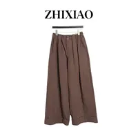 【ZHIXIAO】秋冬新款：脚口翻边复古阔腿裤75008