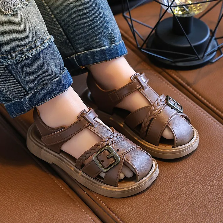 【亏本冲量】公主凉鞋2025新款防滑软底女孩中大童魔术贴沙滩凉鞋