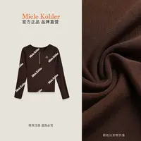 【闲时】秋季莱赛尔花朵图案百搭女长袖T恤MKAQ86572【澳门小源同款】