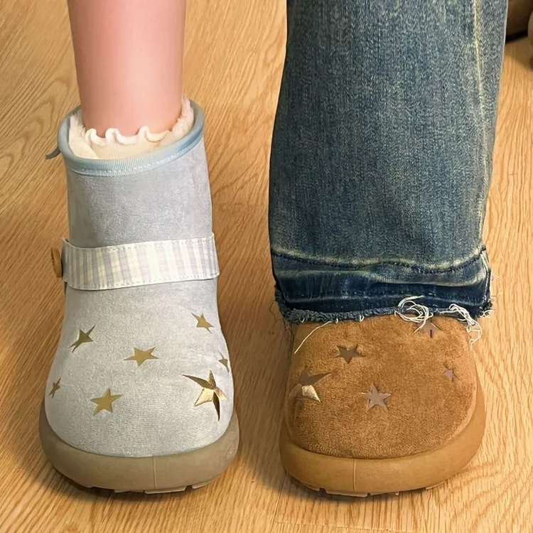 环球雪地靴女款2025冬季厚底加绒保暖时尚休闲百搭棉鞋保暖棉靴女