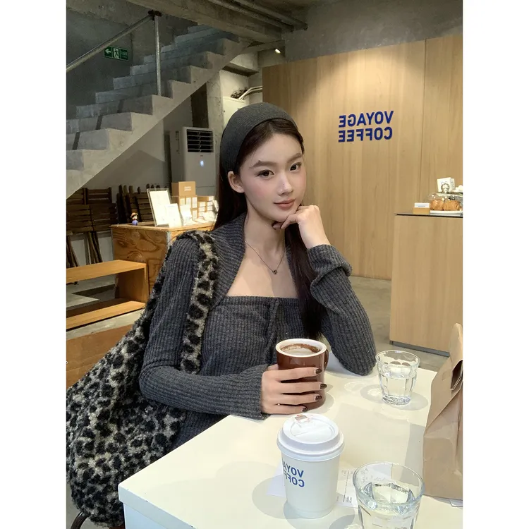 【橱窗笔记套装】秋冬法式小众纯欲气质显瘦修身时尚套装253V4427