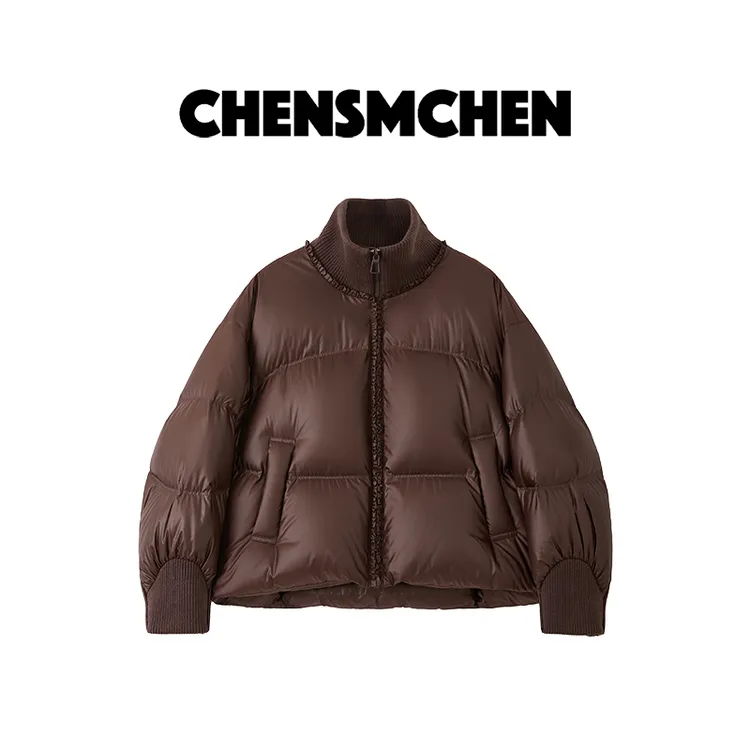 CHENSMCHEN 【小豆包】短款立领白鹅绒服女秋冬气质羽绒服CSY9355MX