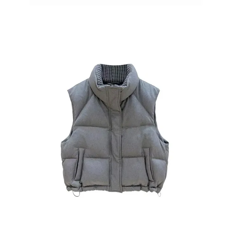 立领拼接拉链常规款马夹情侣马甲冬款洋气加厚网红