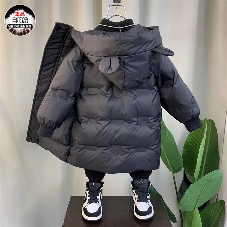 范哲萨儿童羽绒服男童冬装2025新款宝宝棉袄衣服男孩中长款冬季加