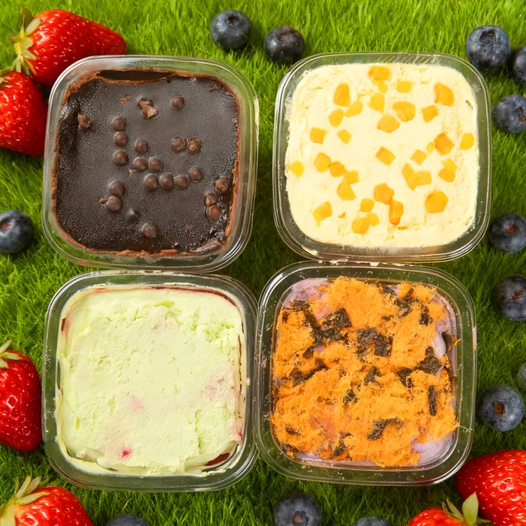 罐子蛋糕开心果/梦龙脆皮/杨枝甘露/芋泥/动物奶油组合甜品