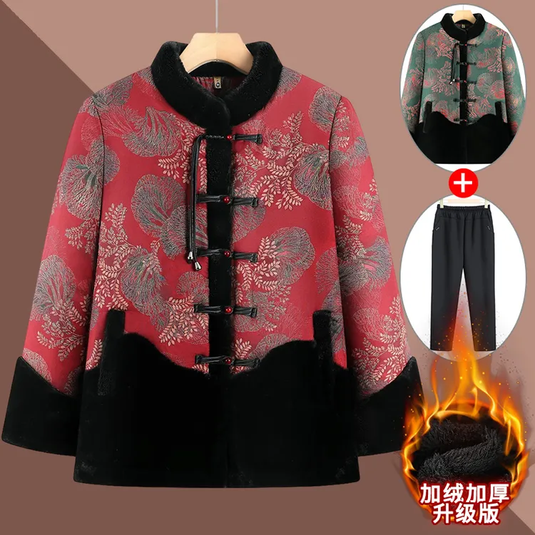 中老年人冬装女棉袄奶奶装棉衣中国风妈妈唐装棉服外套老太太保暖