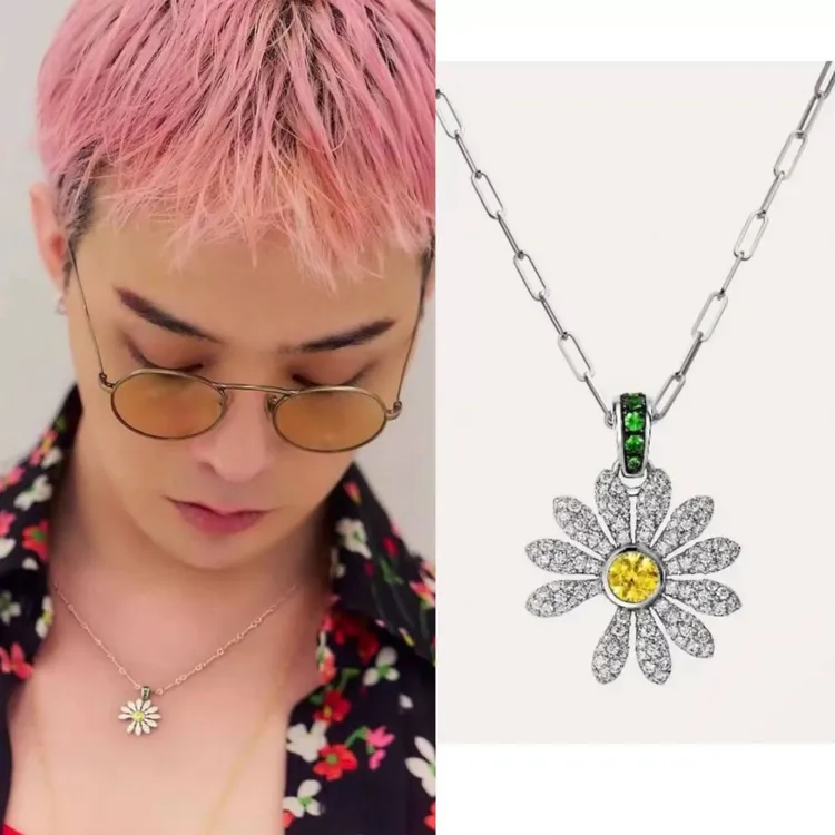 铜合金项链 权志龙同款小雏菊项链女2025爆款高级轻奢锁骨链颈链