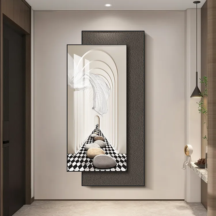 现代简约组合过道玄关挂画走廊极简客厅装饰画沙发背景墙入户进门