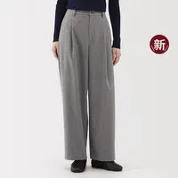 无印良品 MUJI 女式横竖弹力起毛抽褶宽版裤裤子女款25年秋季新品