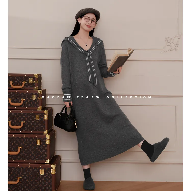 maodan/猫单【水手赛恩】孕妇套装秋冬新品时尚洋气气质显瘦毛衣裙