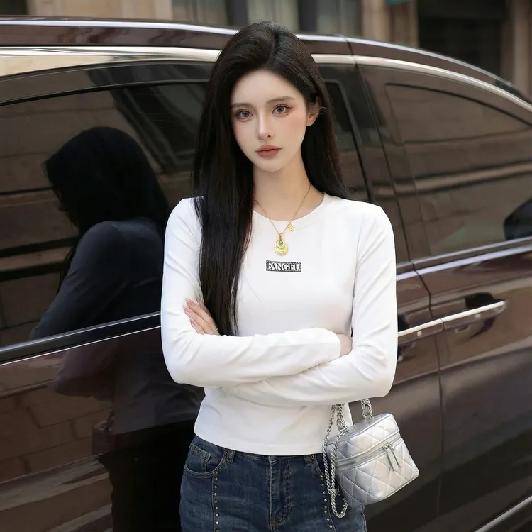 FANRUI/泛芮「净简衣标」烫钻天使之翼独特小众设计打底上衣B19943