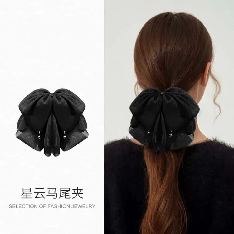 星云蝴蝶结抓夹女款发量大2025年新款高级感后脑勺鲨鱼夹发夹发饰