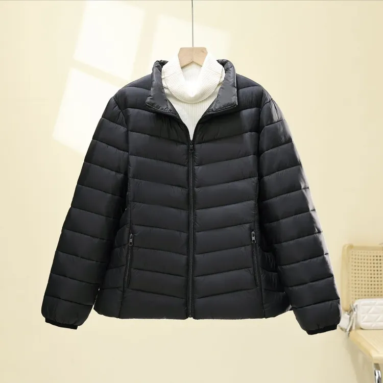 2025新款轻薄棉衣大码韩版保暖羽绒棉服修身立领短款棉袄外套
