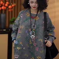 【·山月铃兰·乔一推荐】2025秋季秋新花色复古宽松圆领长袖卫80229