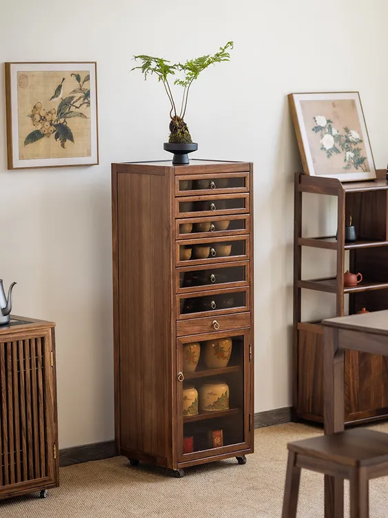 【四时亦予】乌金木赛鞋木豆牙科柜移动储物置物柜柜子茶边收纳柜