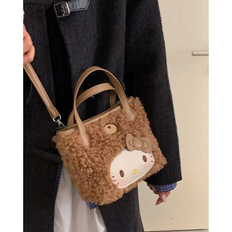 手提毛绒包包女款爆款2025新款秋冬可爱时尚斜挎包韩系百搭通勤包