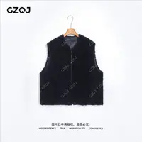 老琴私服【多伦多】琥珀流光100羊毛风时尚拉链圆领无袖马甲冬 0011