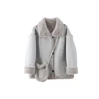 H（送包包）时尚慵懒风拼接立领机车服冬季加厚秋冬外套006-SZ