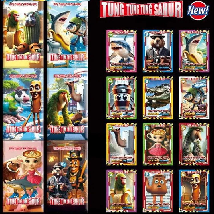 外国山海经卡片包Tungtung Sahur木棍人儿童收藏卡牌儿童桌游玩具