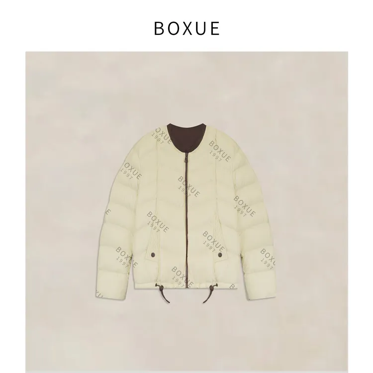 BOXUE“水中月”2025冬季高级感90鸭绒拼接羽绒服外套#250921YR0666