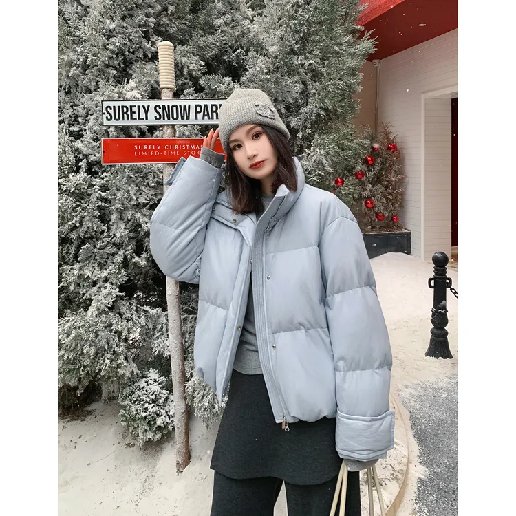 PRASE·噜【脆皮泡芙】90白鸭绒微胖显瘦冬保暖皮羽绒服PR510B43