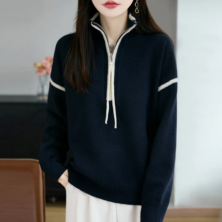 半拉链针织衫秋冬内搭可外穿毛衣女款2025年新款气质高级感打底衫