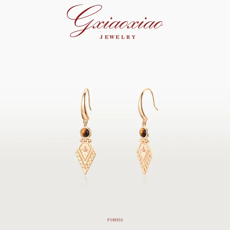 G XIAOXIAO 法式气质小众轻奢波西米亚风菱形耳环 F18H55新年礼物