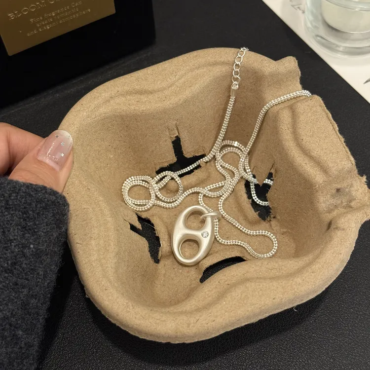 链子925银 【猪鼻子】长款毛衣链小众轻奢纯银项链甜美简约日韩原创