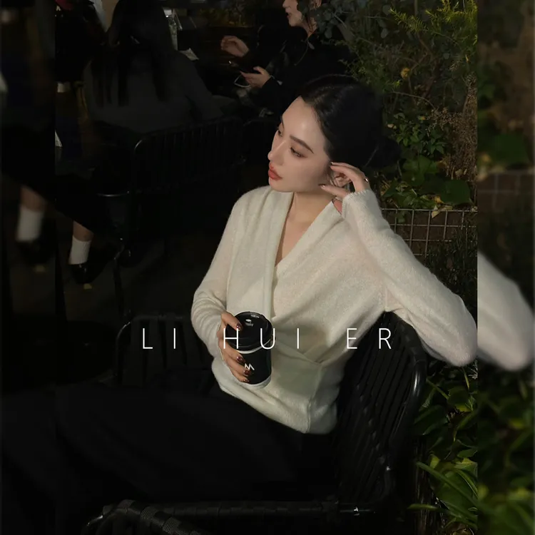 Li Hui Er 【烟山雪落】气质时尚潮流百搭毛针织衫上衣230311左左