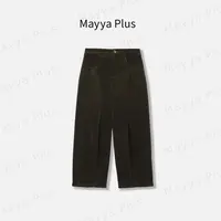 【格林裤】Mayya Plus麦芽定制复古流光风弯刀休闲九分裤子32537223