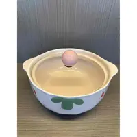 双耳带玻璃盖陶瓷碗汤碗泡面碗 规格随机