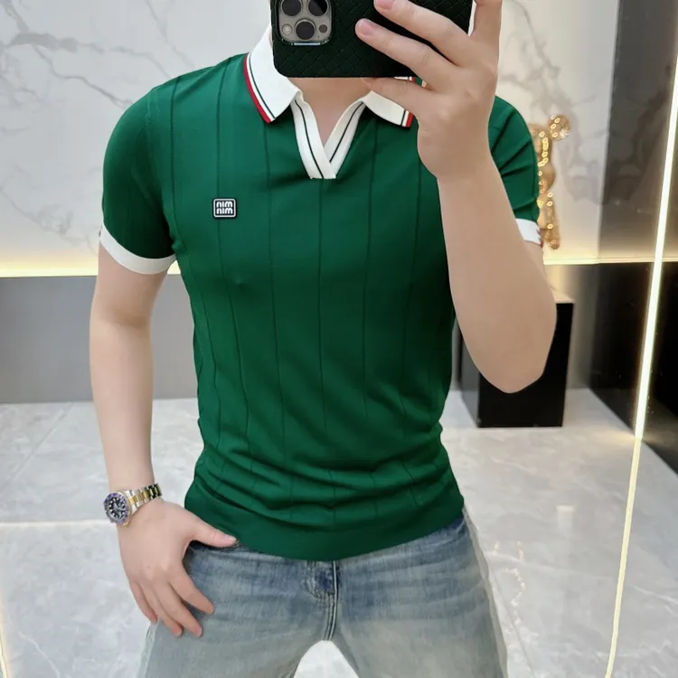 度尚-夏季新款男士轻奢高品质针织薄款时尚休闲翻领POLO衫短袖