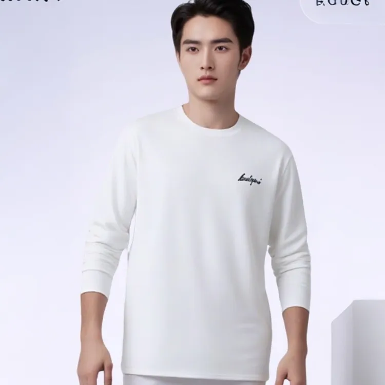 德绒圆领长袖男士抑菌保暖打底衫春秋冬季内搭上衣百搭休闲280克