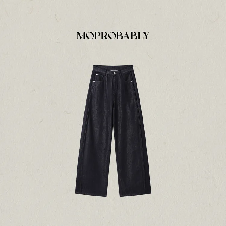 Moprobably李予诺「破缝原牛」"莱赛尔+棉"时尚直筒牛仔裤L5373037