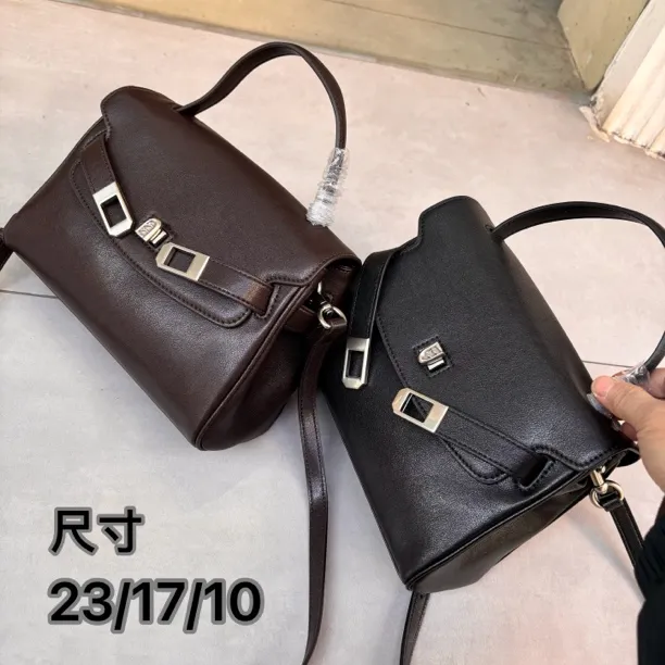 【铂金时袋】牛皮邮差包手提植鞣牛皮女包